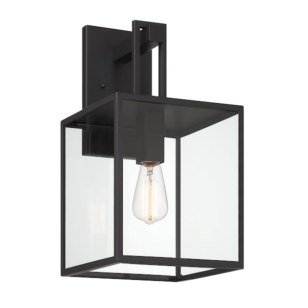 Designers Fountain Preston 18.75in 1-Light Matte Black Modern Outdoor Hardwired Wall Lantern with No Bulbs Included D297M-9EW-MB - main